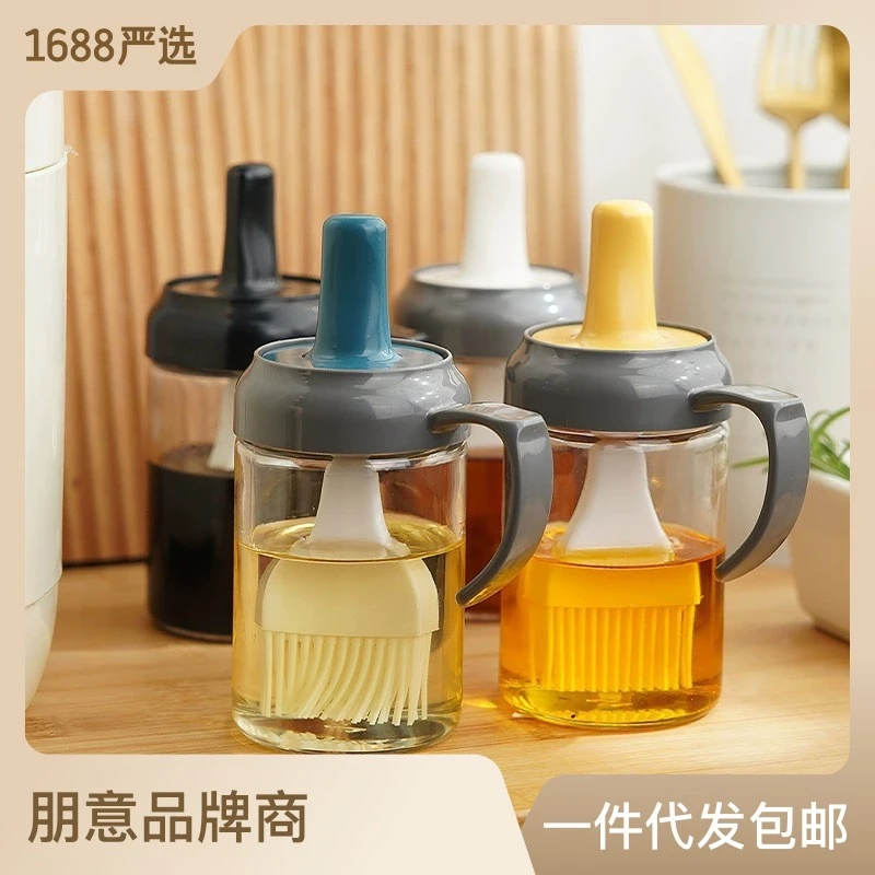 把手简单耐高温烹饪油瓶一体调料瓶厨房烧烤烙饼神器刷硅胶油刷