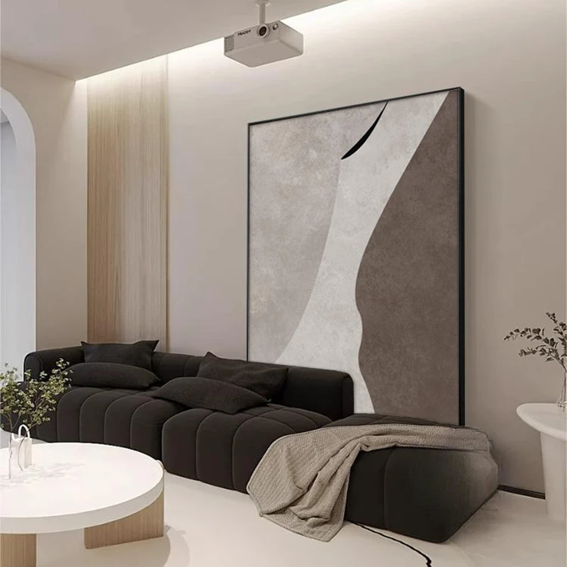 侘寂风装饰画大地色现代简约抽象客厅沙发背景墙璧落地画玄关挂画
