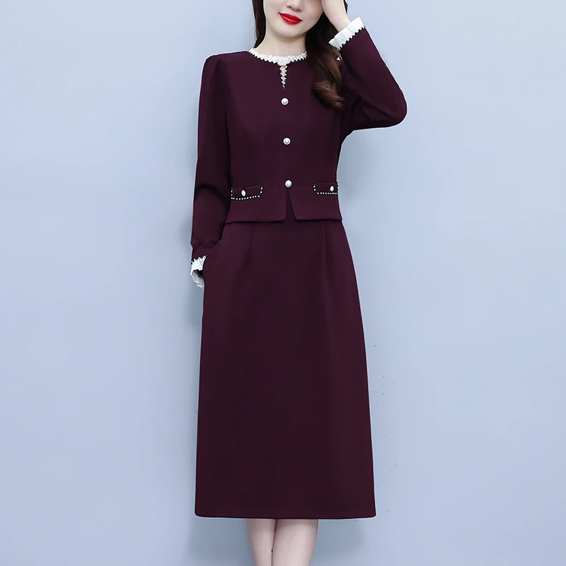 高端洋气连衣裙2024秋季新款收腰显瘦遮肉气质减龄时尚中长款裙子