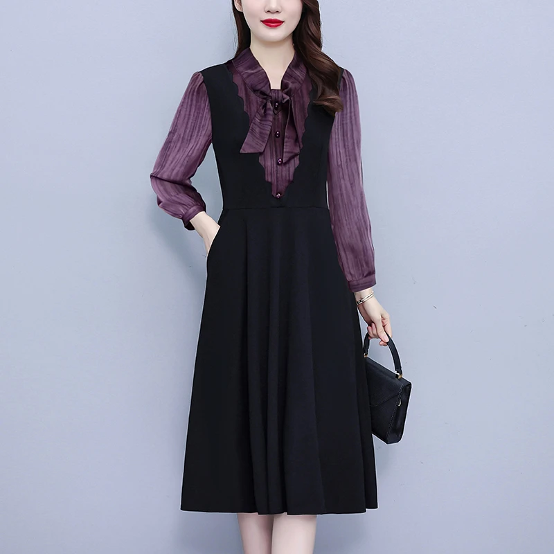 8320#秋款连衣裙新款气质韩版显瘦时尚百搭收腰连衣裙