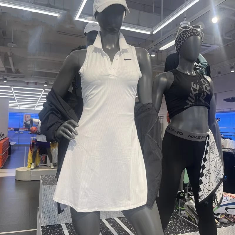 NIKE/耐克女子宽松翻领速干透气休闲运动无袖连衣网球裙CV4838