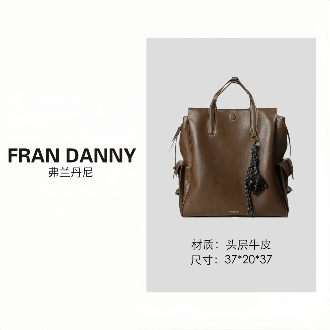 FRAN DANNY/弗兰丹尼真皮高定手提双肩包#3282