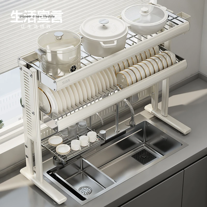 家用厨房碗盘置物架家用水槽收纳架碗碟碗架沥水架厨房收纳神器