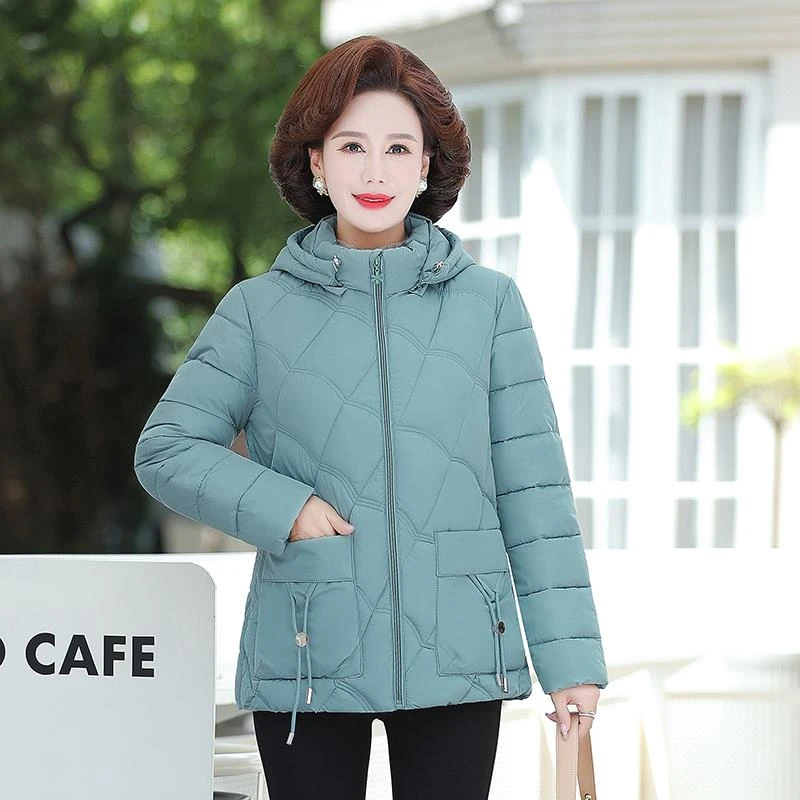 妈妈棉服短款棉衣2023新款洋气大码秋冬中老年女装冬季棉袄外套