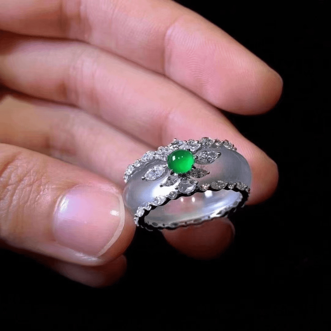 天然缅甸翡翠 戒圈