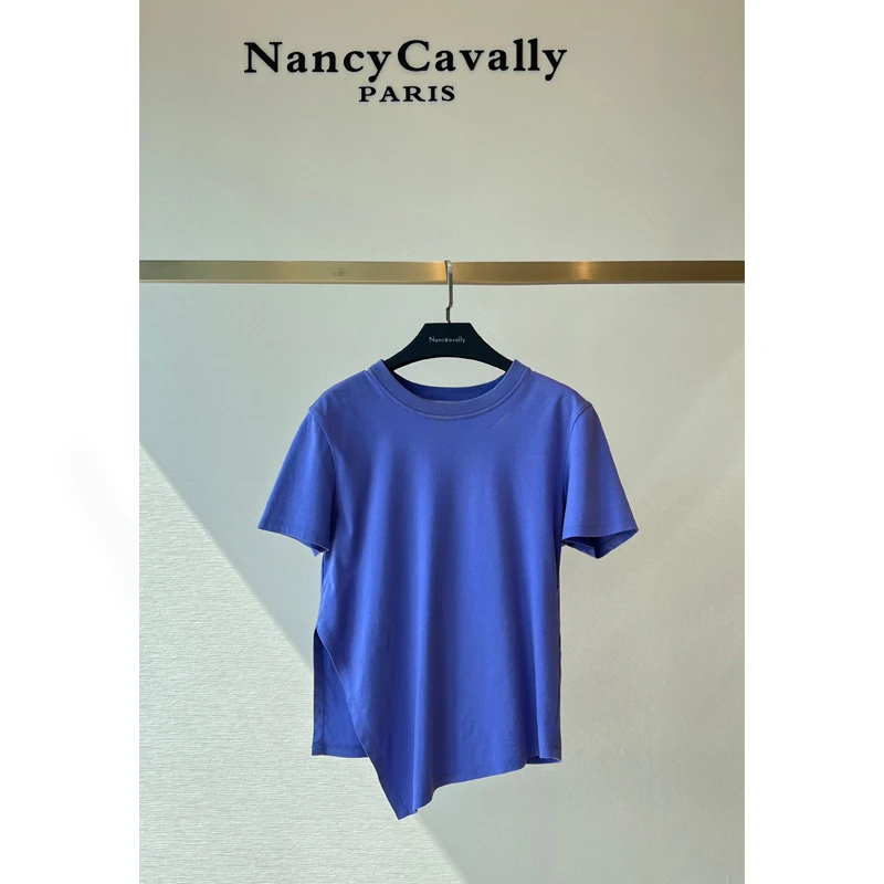 【TJ浮力】NancyCavally 设计款3D立体印花三色简约休闲短袖T恤女