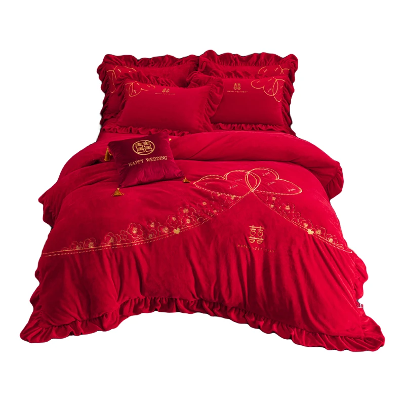 听清-尺寸面料-实物已直播间展示为准-加厚牛奶绒四件套-床上用品