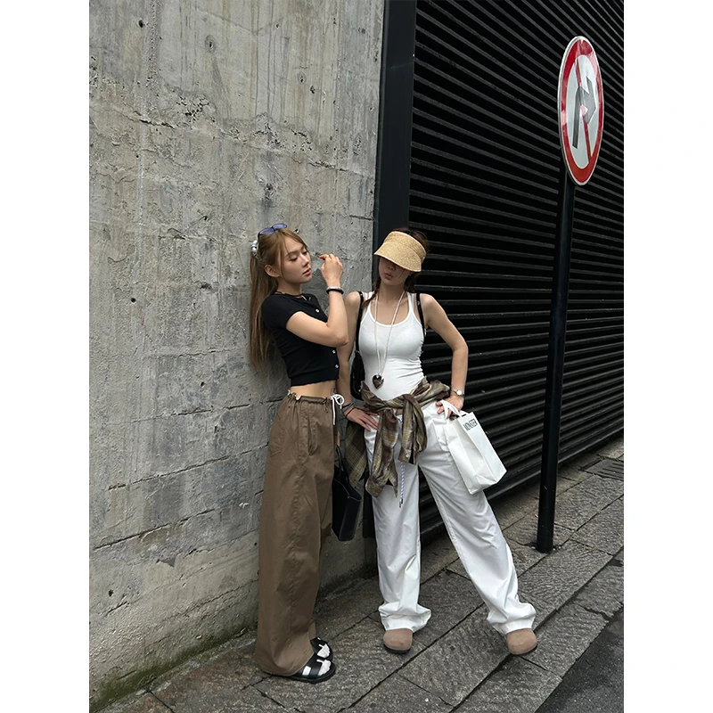 D YANGJUN 吊带背心女2024新款夏秋纯色百搭无袖打底内搭上衣女