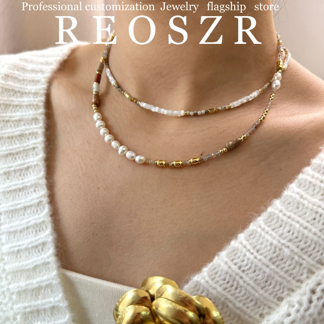 Reoszr/洛恣 钛钢项链 【知梦】法式小众天然叠戴珠珠项链锁骨链