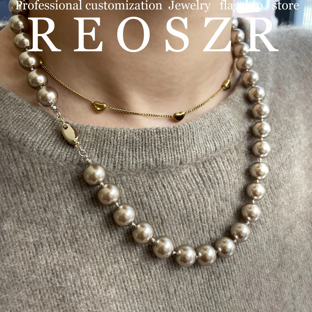 Reoszr/洛恣 钛钢项链 【香槟灰】高定施家珠不掉色手工打结项链
