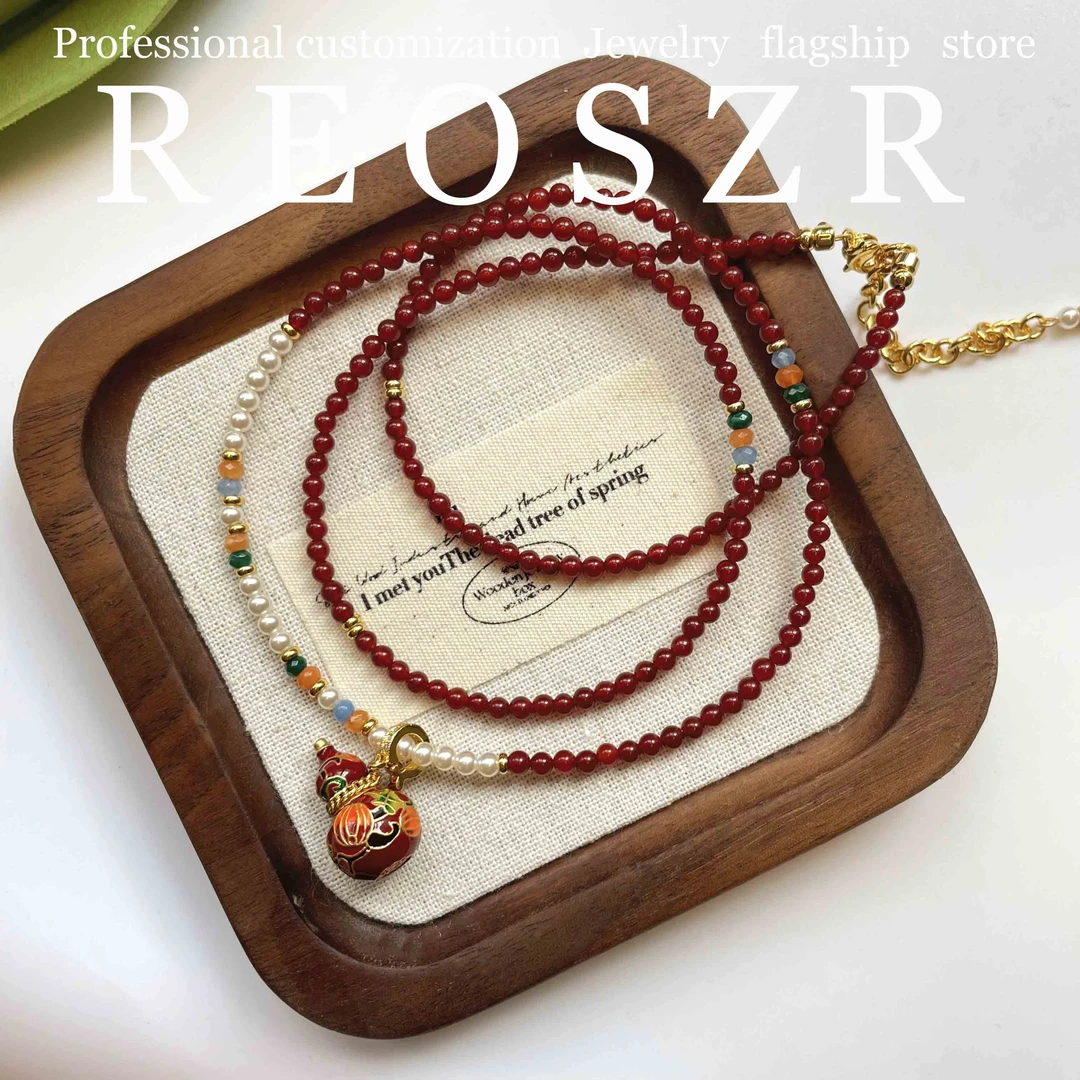 Reoszr/洛恣 钛钢项链 【福禄】彩色叠戴链手作送闺蜜百搭葫芦项链