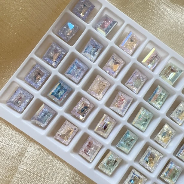 【东洲冰花系列】椭圆/冰糖/歪心尖底美甲钻DIY饰品爆闪（满48包邮）