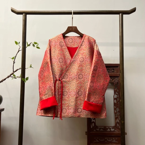 【华宫服】大幂幂宋锦八达晕外套桑蚕丝上衣X70028