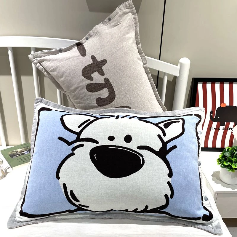 全棉纱布枕套一对装柔软透气加厚家用单人成人情侣纯棉枕头枕芯套