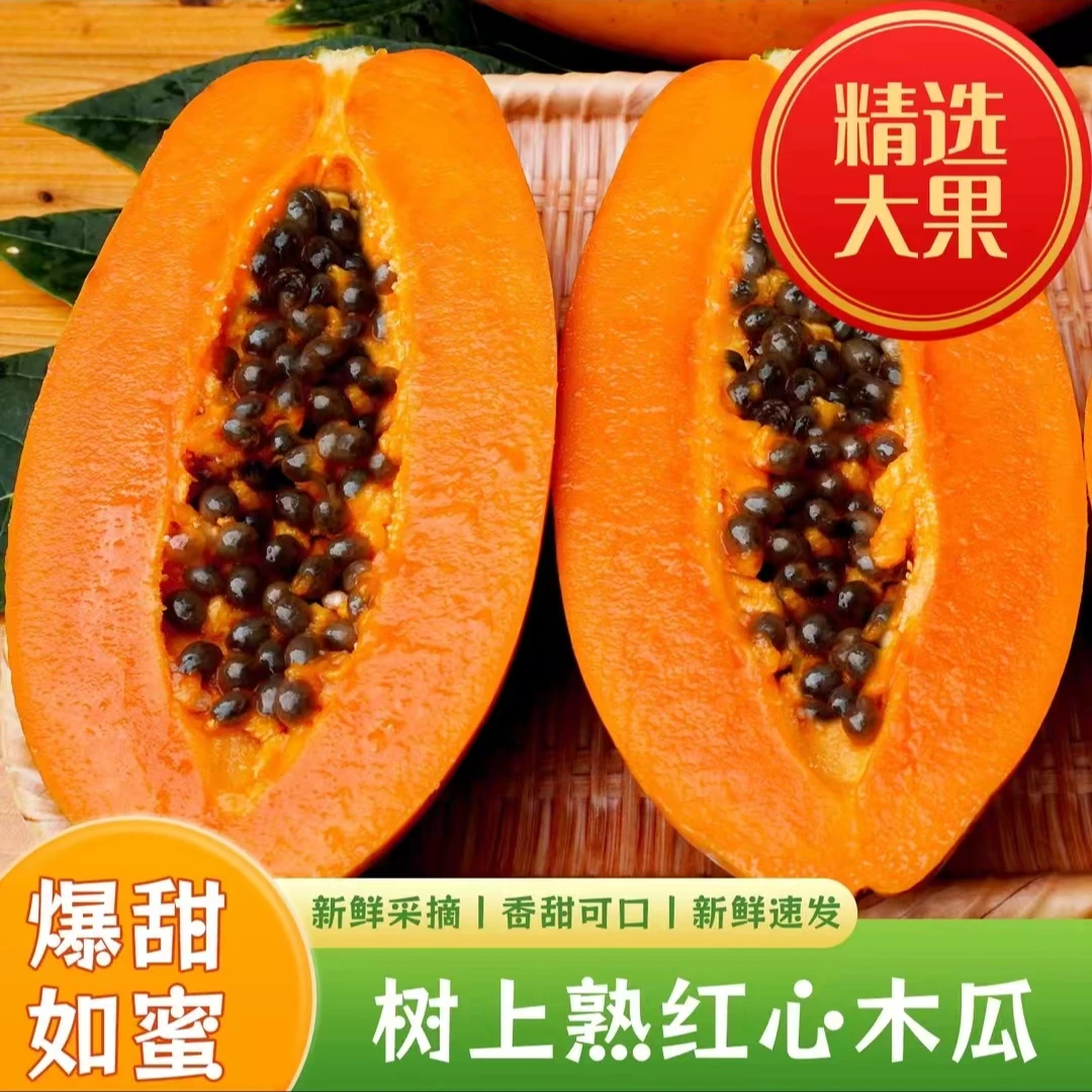 【催熟食用】云南红心牛奶木瓜净重4.5斤2-4个软糯香甜口感细腻多汁