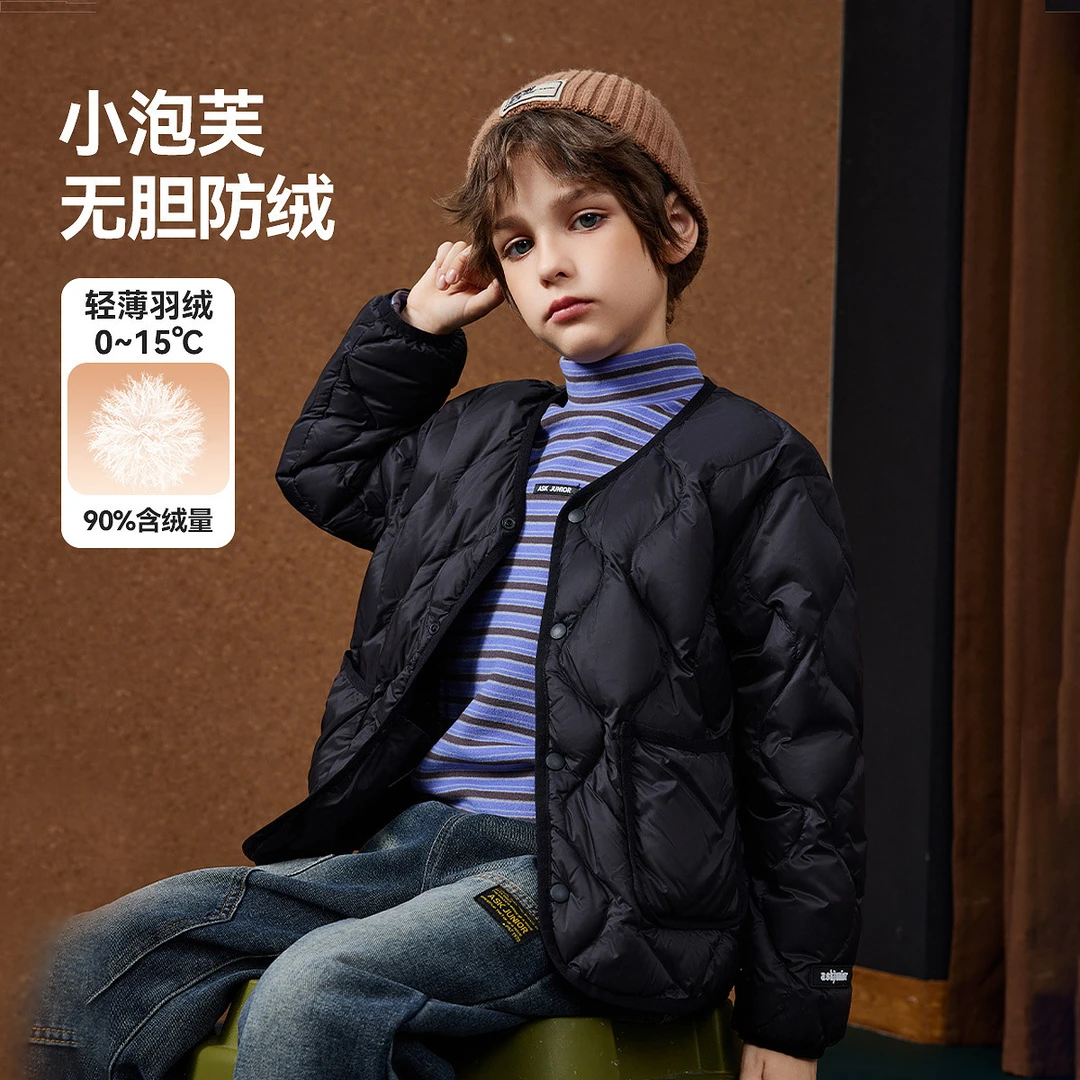 男女童羽绒服90绒冬季轻暖短款羽绒内胆款校服内搭JZJP15579F xx