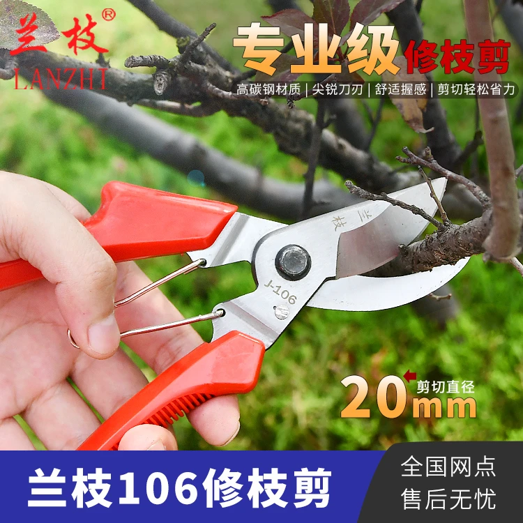 园艺修枝剪螺纹手剪园林盆景工具兰枝106花剪刀修剪树枝果树剪枝