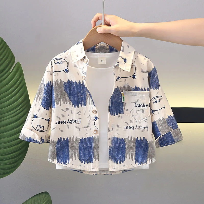 儿童春秋款帅气衬衣小童秋季外套宝宝长袖衬衫男童装秋装婴儿洋气