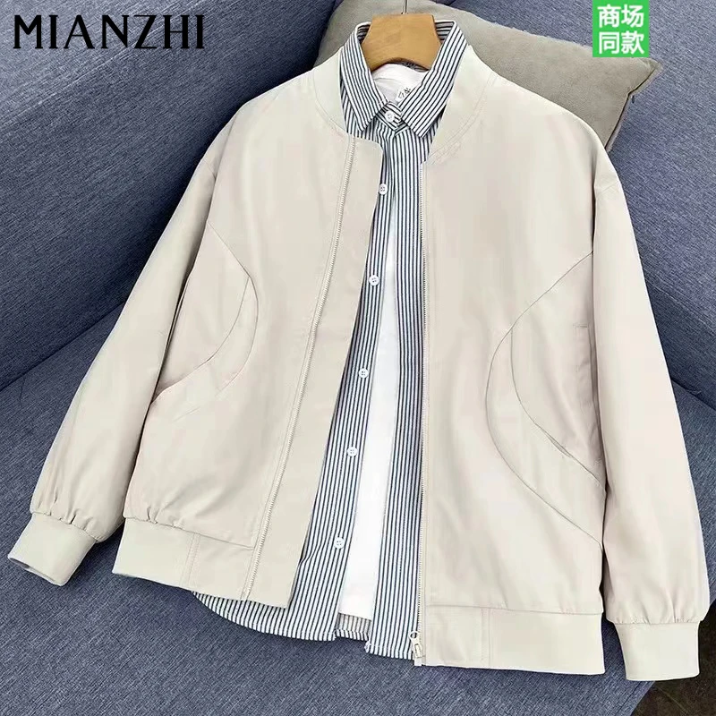 棉致潮牌日系复古纯色休闲棒球服外套春秋男潮流宽松百搭运动夹克