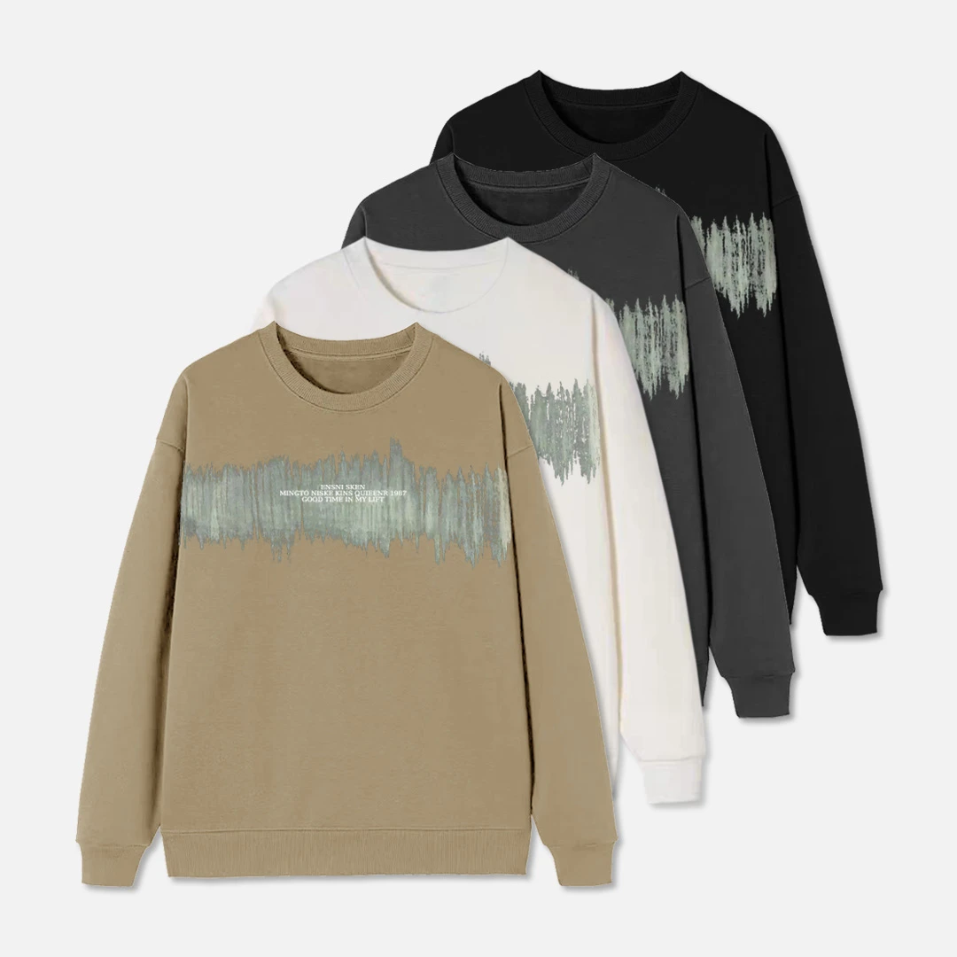 【加绒奥粒绒】潮牌卫衣 1987 春秋季男款套头圆领休闲上衣10131#