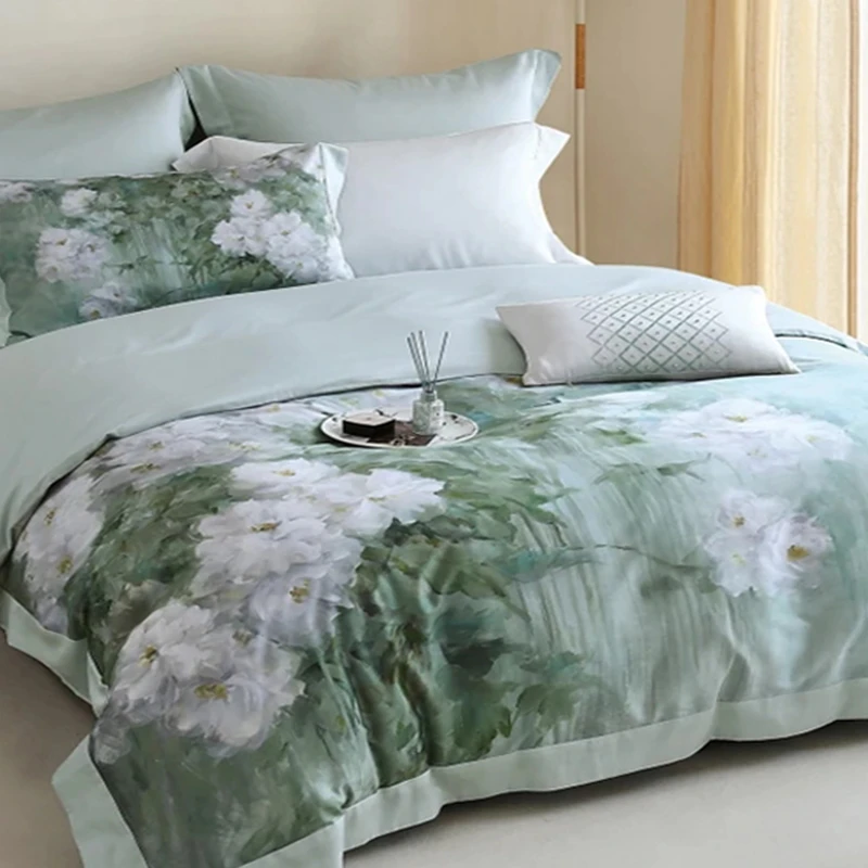 【谢谢你来了专属】钱皇 新秘境 高支印花油画天丝棉四件套