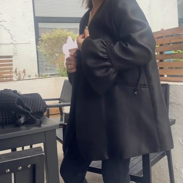 museguhui/木色古汇713#珠光感百搭气质设计师气质显瘦ins西服