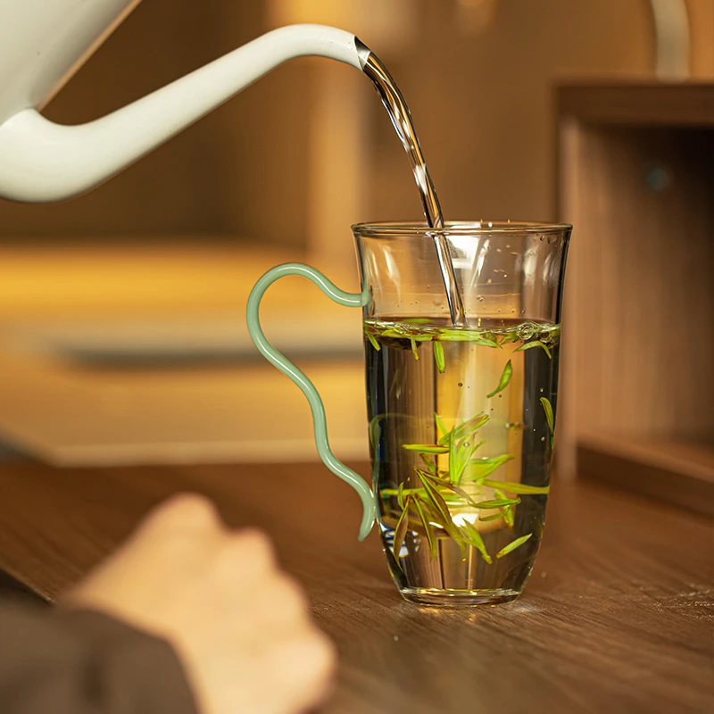 瓷溪涧女士原创设计耐高温玻璃绿茶杯水杯家用花茶杯办公室泡茶