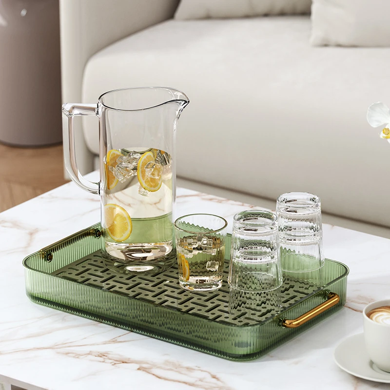 茶盘沥水家用放茶杯茶具杯子水杯茶水客厅茶几收纳托盘塑料长方形