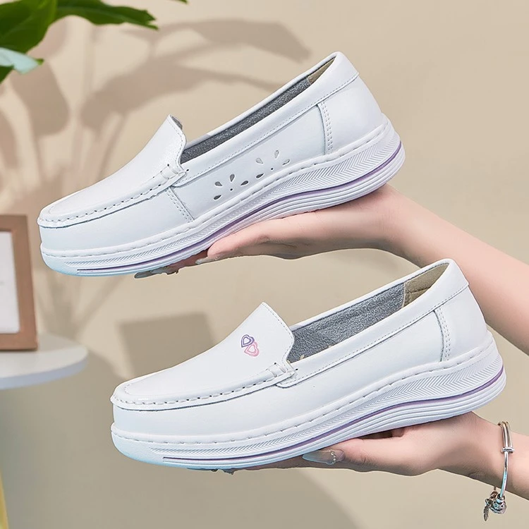 领先者护士鞋女软底舒适款透气防臭不累脚防滑厚底增高妈妈鞋女