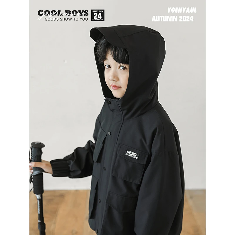 YOEHYAUL/幼悠【户外高玩】时尚宽松潮流防风秋三波外套 淸 N5270