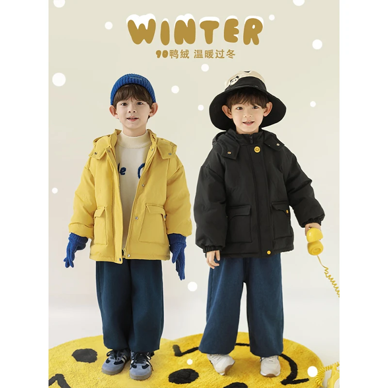 YOEHYAUL/幼悠冬二波 男童休闲连帽加厚 保暖过冬羽绒服 N5081