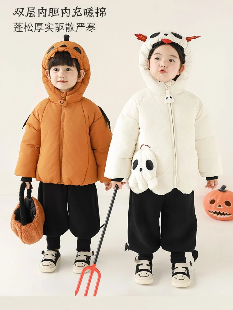 YOEHYAUL/幼悠儿童冬三波保暖男童加厚长款连帽棉服GD3911 GD3910