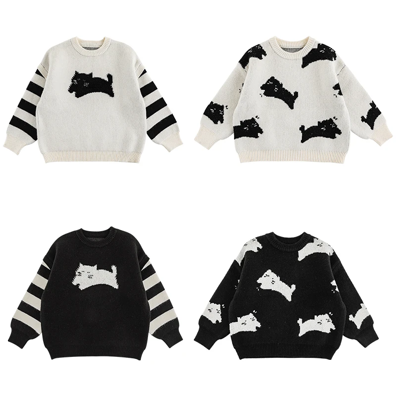 YOEHYAUL/幼悠冬二波男童 卡通圆领 宝宝套头休闲长袖毛衣N4552