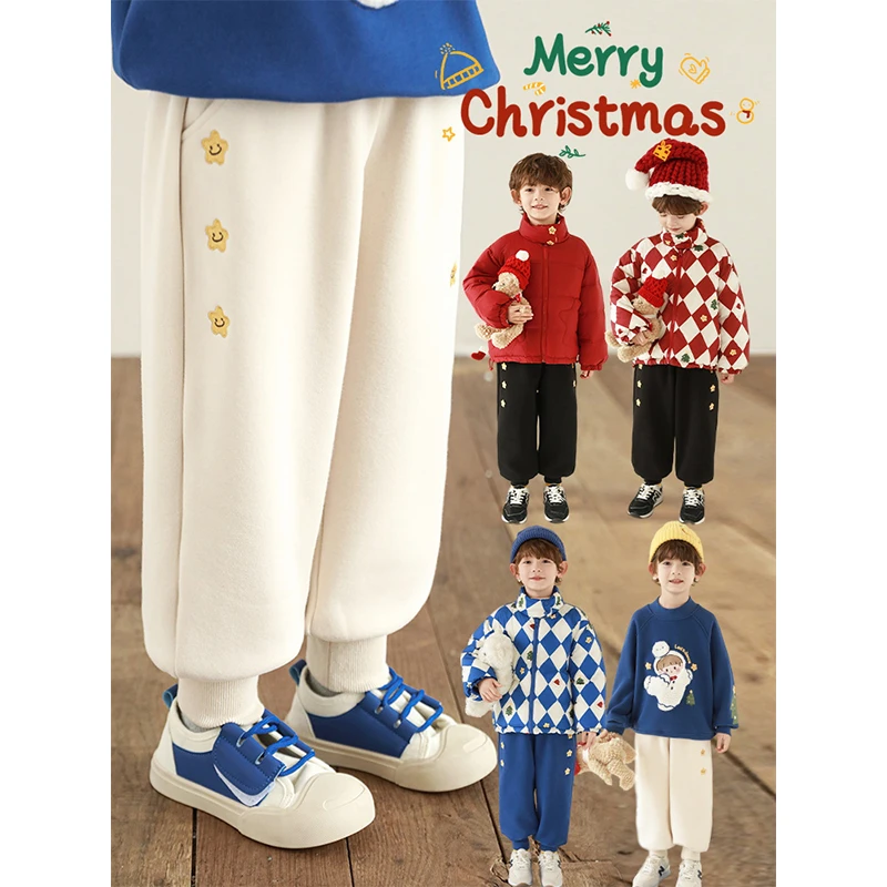 YOEHYAUL/幼悠【圣诞酷孩】冬四波舒适休闲潮酷温暖男童长裤  N5634