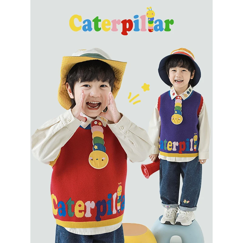 【缤纷虫虫】男童洋气外穿无袖撞色休闲背心 Q4012