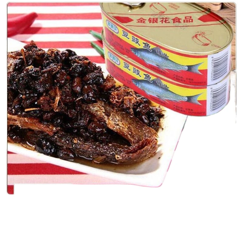 金银花豆豉鱼罐头即食海鲜鱼肉罐头广东特产下饭菜方便罐头鱼鲜美