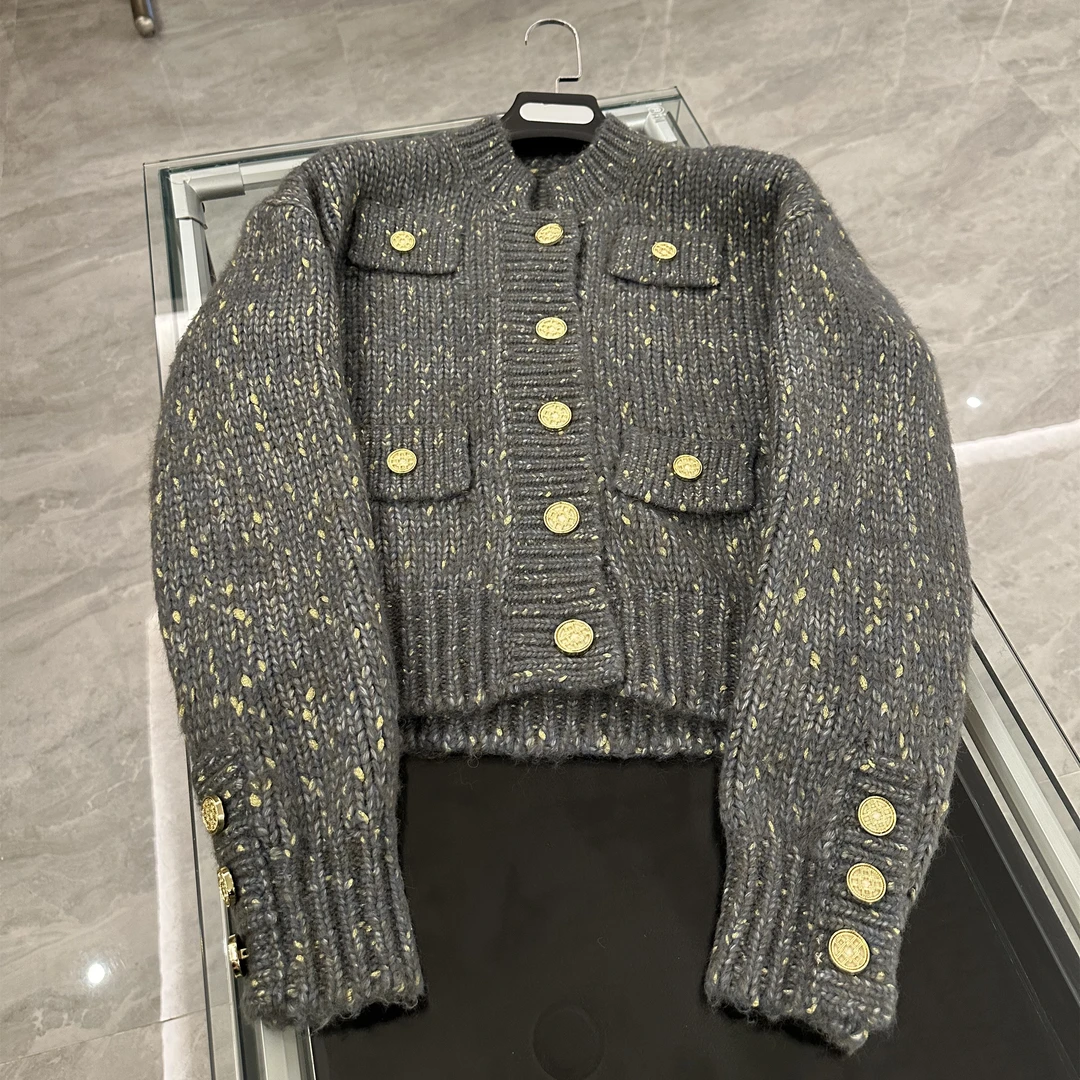 2024百搭针织短款时尚气质名媛秋季针织衫A8295