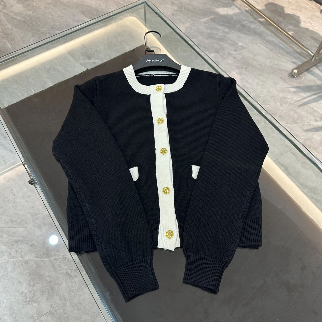 2024短款时尚休闲百搭长袖韩版针织衫A8314