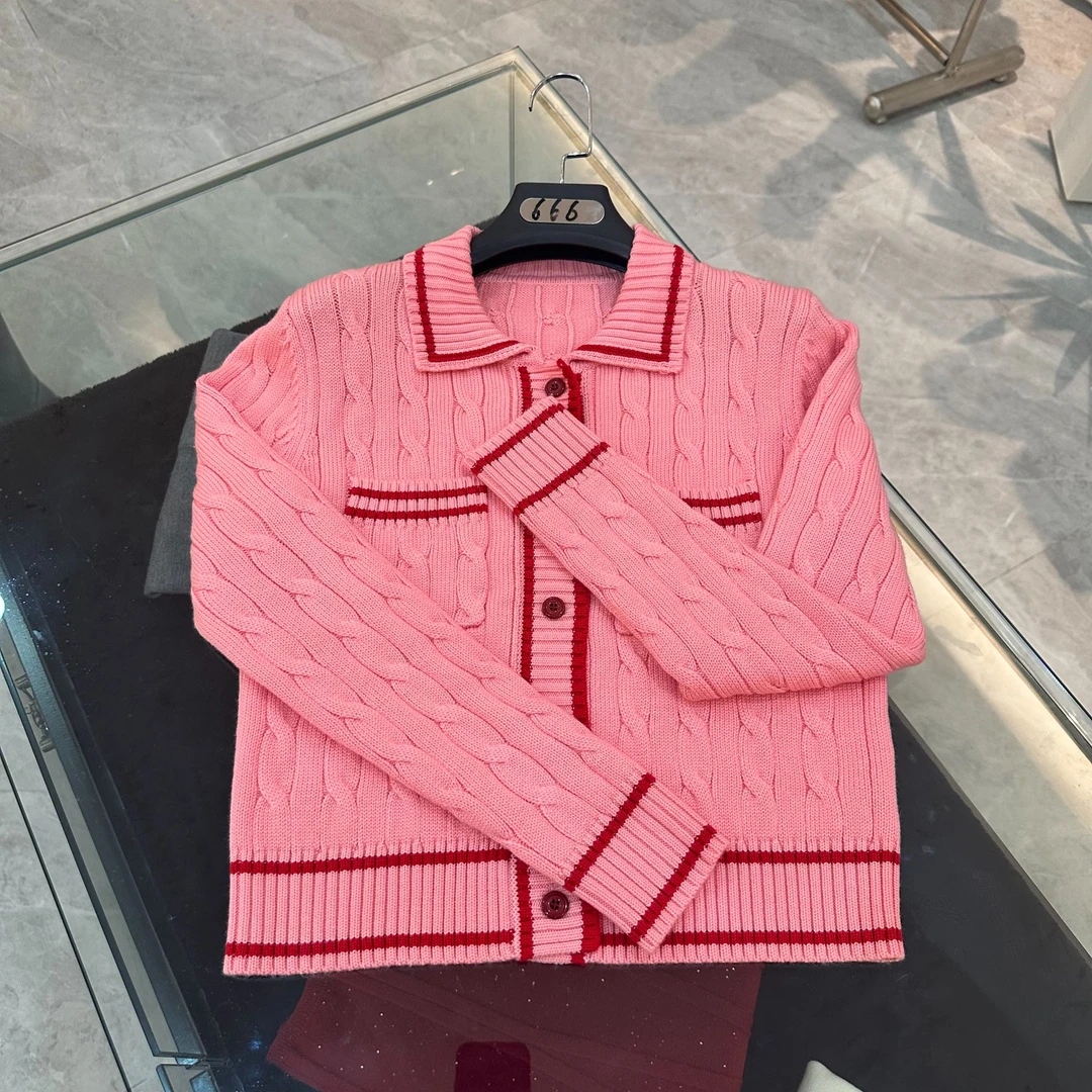 2024气质条纹编织时尚名媛秋冬设计师针织衫A8322