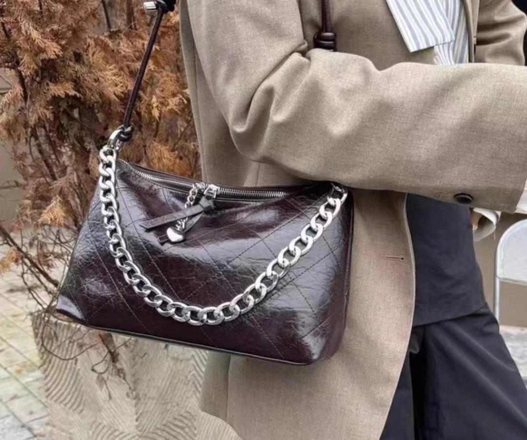 【嘉嘉甄选】XKY-6129 朱古力咖-轻奢新款百搭时尚气质简约小众包