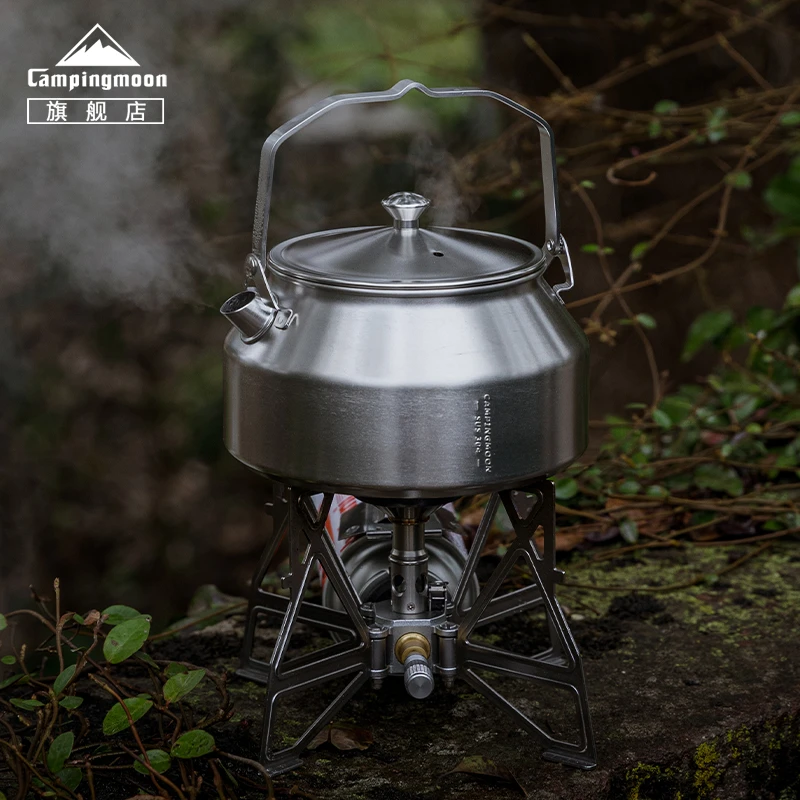 CAMPINGMOON柯曼 露营烧水壶SW-1不锈钢茶壶户外野炊泡茶冲咖啡壶