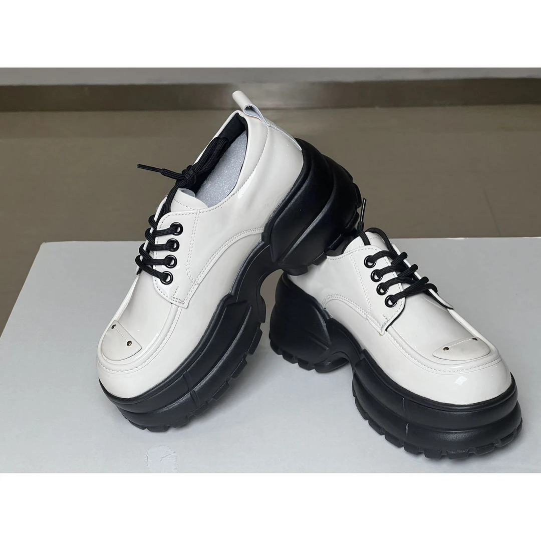 M035厚底乐福鞋时尚百搭女鞋黑色日系圆头乐福鞋M035