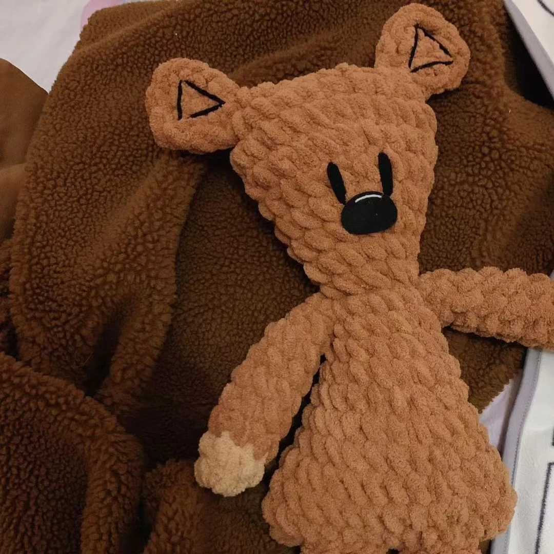 手工编织DIY钩针材料包憨豆小熊玩偶自制礼物小红书同款可爱减压