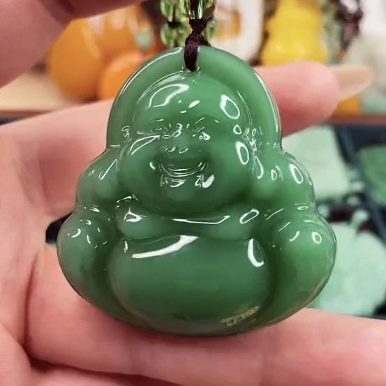 3.深绿元宝佛经典百搭男女同款吊坠