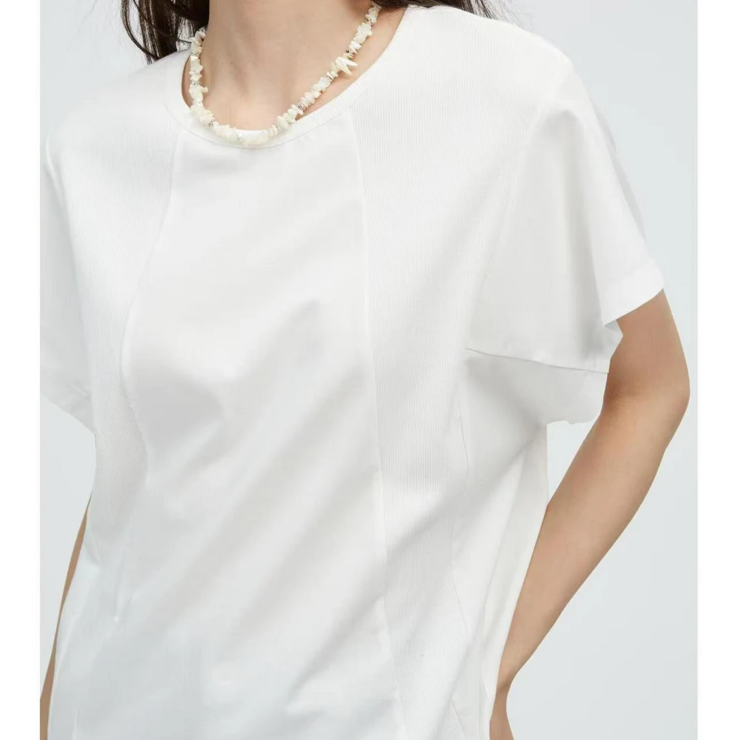 直播专用  女士宽松休闲水洗圆领白色时尚百搭短袖