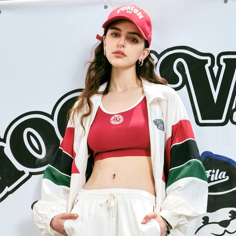 FILA FUSION斐乐夏季短款无袖背心女简约百搭美背吊带T11W432101