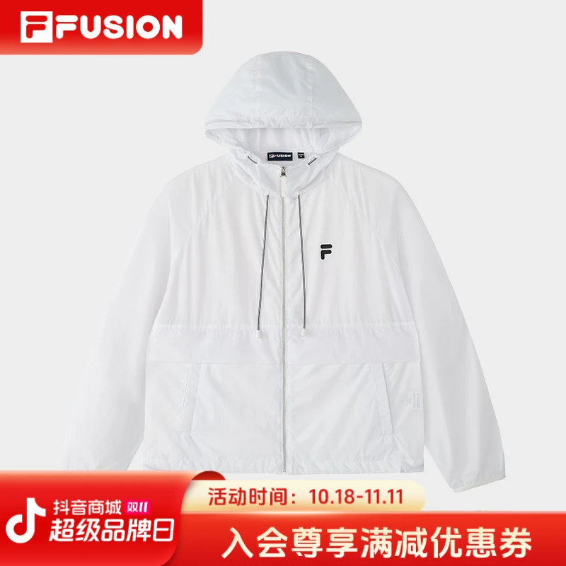 Fila/斐乐【抗紫外线50+】宽松运动透气防晒服女款连帽T11W435701