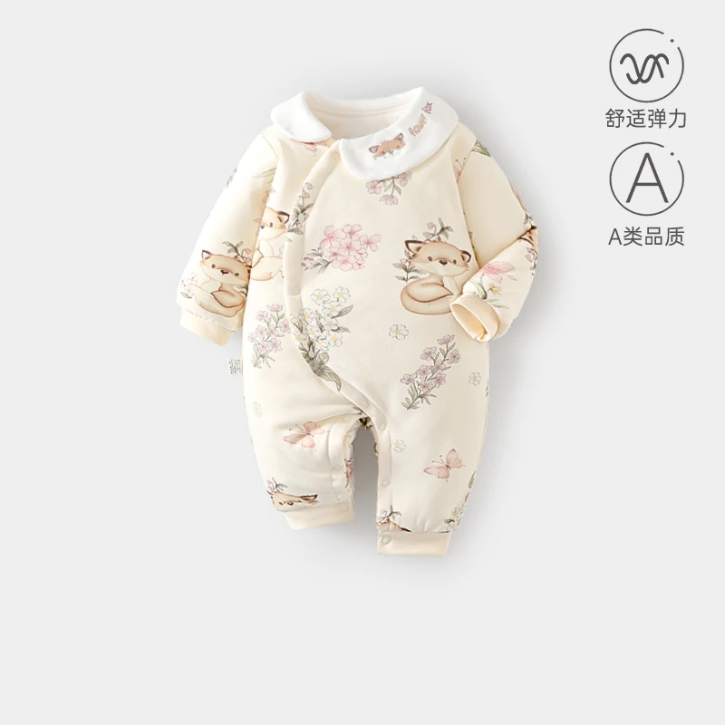 婴儿秋冬连体衣宝宝加厚棉服