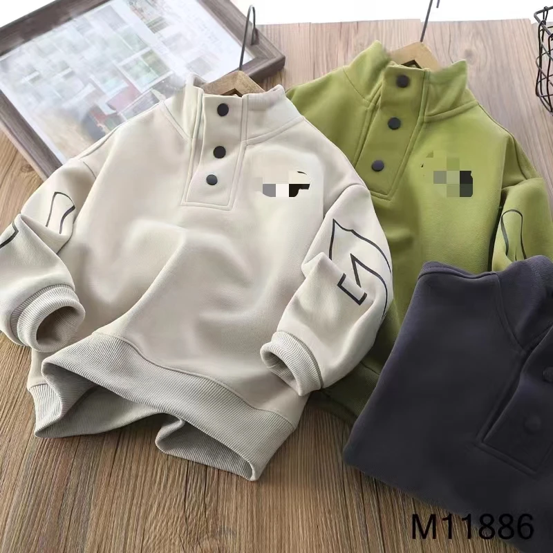 儿童春款立领卫衣洋气半高领男孩百搭上衣