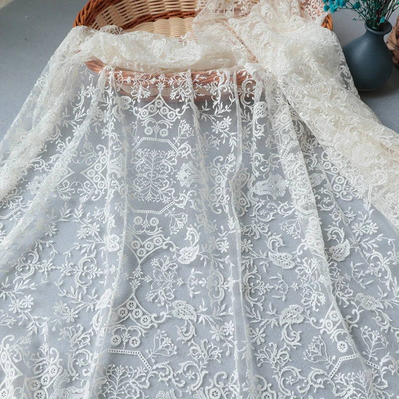 【复古纹】蕾丝绣花服装面料桌布窗帘防尘高端纱幔网纱背景装饰布料